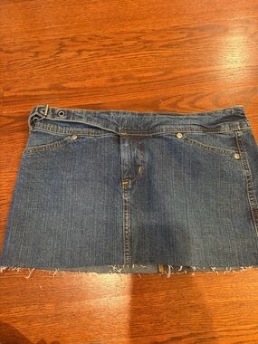 VTG Polo Ralph Lauren Women’s Y2K Mini Denim Skirt Extended Skirt Tab Size 2